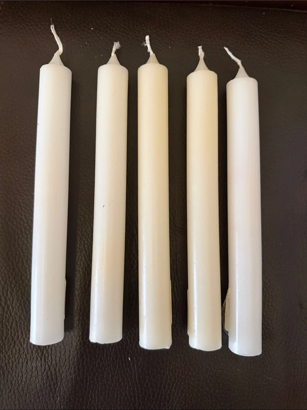 Crate & Barrel 8” White/Ivory Taper Candles - Set of 5